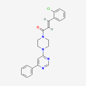 molecular formula C23H21ClN4O B2943397 (E)-3-(2-chlorophenyl)-1-(4-(6-phenylpyrimidin-4-yl)piperazin-1-yl)prop-2-en-1-one CAS No. 1334377-29-5