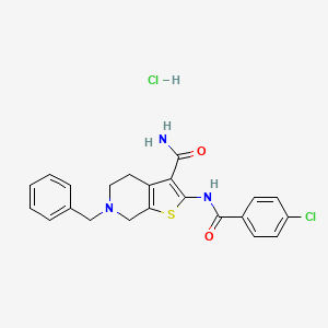 6-Benzyl-2-(4-chlorobenzamido)-4,5,6,7-tetrahydrothieno[2,3-c]pyridine-3-carboxamide hydrochloride