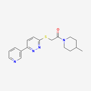 molecular formula C17H20N4OS B2943409 1-(4-甲基哌啶-1-基)-2-(6-吡啶-3-基嘧啶-3-基)硫代乙酮 CAS No. 894000-75-0