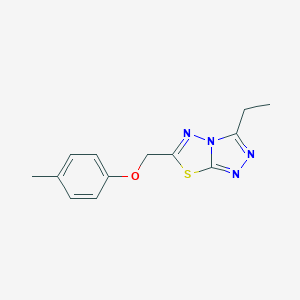 molecular formula C13H14N4OS B294342 3-Ethyl-6-[(4-methylphenoxy)methyl][1,2,4]triazolo[3,4-b][1,3,4]thiadiazole 