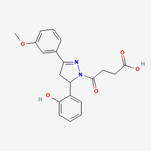 4-(5-(2-hydroxyphenyl)-3-(3-methoxyphenyl)-4,5-dihydro-1H-pyrazol-1-yl)-4-oxobutanoic acid