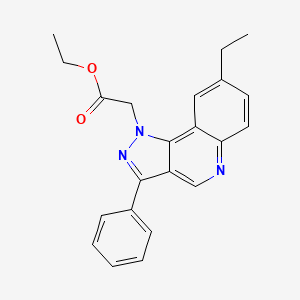 molecular formula C22H21N3O2 B2943430 ethyl (8-ethyl-3-phenyl-1H-pyrazolo[4,3-c]quinolin-1-yl)acetate CAS No. 901044-35-7