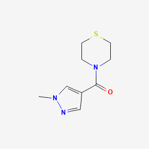 molecular formula C9H13N3OS B2943433 (1-methyl-1H-pyrazol-4-yl)(thiomorpholino)methanone CAS No. 2124338-92-5
