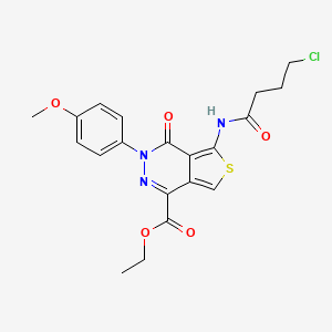 B2943453 Ethyl 5-(4-chlorobutanoylamino)-3-(4-methoxyphenyl)-4-oxothieno[3,4-d]pyridazine-1-carboxylate CAS No. 851951-71-8