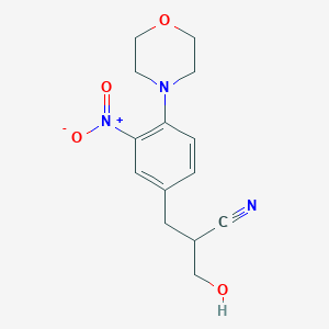 3-Hydroxy-2-(4-morpholino-3-nitrobenzyl)propanenitrile