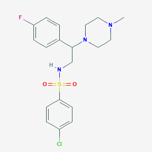 molecular formula C19H23ClFN3O2S B2943486 4-chloro-N-(2-(4-fluorophenyl)-2-(4-methylpiperazin-1-yl)ethyl)benzenesulfonamide CAS No. 898451-32-6