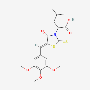 molecular formula C19H23NO6S2 B2943488 (Z)-4-甲基-2-(4-氧代-2-硫代-5-(3,4,5-三甲氧基苄叉亚甲基)噻唑烷-3-基)戊酸 CAS No. 868147-76-6