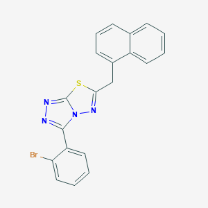 molecular formula C20H13BrN4S B294351 3-(2-Bromophenyl)-6-(1-naphthylmethyl)[1,2,4]triazolo[3,4-b][1,3,4]thiadiazole 