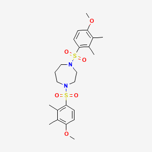 molecular formula C23H32N2O6S2 B2943522 1,4-Bis[(4-methoxy-2,3-dimethylphenyl)sulfonyl]-1,4-diazepane CAS No. 695175-79-2