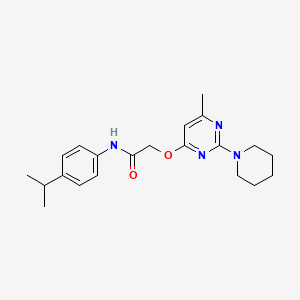2-{[6-methyl-2-(piperidin-1-yl)pyrimidin-4-yl]oxy}-N-[4-(propan-2-yl)phenyl]acetamide