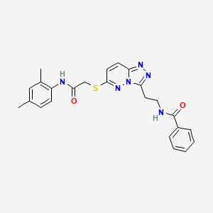 molecular formula C24H24N6O2S B2943553 N-(2-(6-((2-((2,4-dimethylphenyl)amino)-2-oxoethyl)thio)-[1,2,4]triazolo[4,3-b]pyridazin-3-yl)ethyl)benzamide CAS No. 872993-80-1