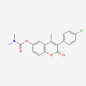 molecular formula C19H16ClNO4 B2943564 3-(4-chlorophenyl)-4-methyl-2-oxo-2H-chromen-6-yl dimethylcarbamate CAS No. 869342-22-3