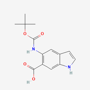 5-[(2-Methylpropan-2-yl)oxycarbonylamino]-1H-indole-6-carboxylic acid