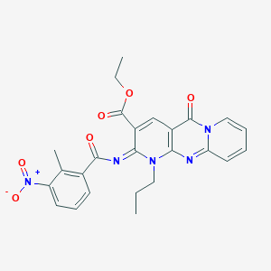 (Z)-ethyl 2-((2-methyl-3-nitrobenzoyl)imino)-5-oxo-1-propyl-2,5-dihydro-1H-dipyrido[1,2-a:2',3'-d]pyrimidine-3-carboxylate