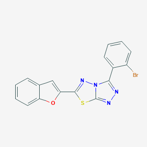 molecular formula C17H9BrN4OS B294359 6-(1-Benzofuran-2-yl)-3-(2-bromophenyl)[1,2,4]triazolo[3,4-b][1,3,4]thiadiazole 