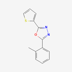 molecular formula C13H10N2OS B2943592 2-(2-Methylphenyl)-5-(thiophen-2-yl)-1,3,4-oxadiazole CAS No. 478260-90-1