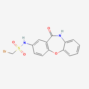 molecular formula C14H11BrN2O4S B2943593 1-bromo-N-(11-oxo-10,11-dihydrodibenzo[b,f][1,4]oxazepin-2-yl)methanesulfonamide CAS No. 922011-56-1