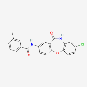 molecular formula C21H15ClN2O3 B2943596 N-(8-氯-11-氧代-10,11-二氢二苯并[b,f][1,4]恶杂环-2-基)-3-甲基苯甲酰胺 CAS No. 922084-47-7