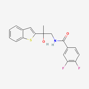 molecular formula C18H15F2NO2S B2943598 N-(2-(苯并[b]噻吩-2-基)-2-羟基丙基)-3,4-二氟苯甲酰胺 CAS No. 2034313-67-0