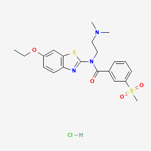 molecular formula C21H26ClN3O4S2 B2943599 N-(2-(dimethylamino)ethyl)-N-(6-ethoxybenzo[d]thiazol-2-yl)-3-(methylsulfonyl)benzamide hydrochloride CAS No. 1217020-25-1