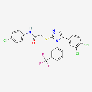 N-(4-chlorophenyl)-2-((5-(3,4-dichlorophenyl)-1-(3-(trifluoromethyl)phenyl)-1H-imidazol-2-yl)thio)acetamide