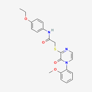 molecular formula C21H21N3O4S B2943606 N-(4-ethoxyphenyl)-2-[4-(2-methoxyphenyl)-3-oxopyrazin-2-yl]sulfanylacetamide CAS No. 899944-85-5