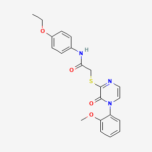 molecular formula C21H21N3O4S B2943606 N-(4-ethoxyphenyl)-2-{[4-(2-methoxyphenyl)-3-oxo-3,4-dihydropyrazin-2-yl]sulfanyl}acetamide CAS No. 899944-85-5