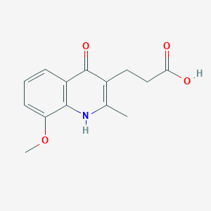 molecular formula C14H15NO4 B2943608 3-(4-羟基-8-甲氧基-2-甲基-喹啉-3-基)-丙酸 CAS No. 864433-55-6