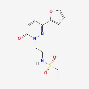 molecular formula C12H15N3O4S B2943610 N-(2-(3-(furan-2-yl)-6-oxopyridazin-1(6H)-yl)ethyl)ethanesulfonamide CAS No. 954032-52-1
