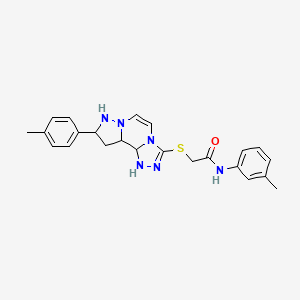 N-(3-methylphenyl)-2-{[11-(4-methylphenyl)-3,4,6,9,10-pentaazatricyclo[7.3.0.0^{2,6}]dodeca-1(12),2,4,7,10-pentaen-5-yl]sulfanyl}acetamide