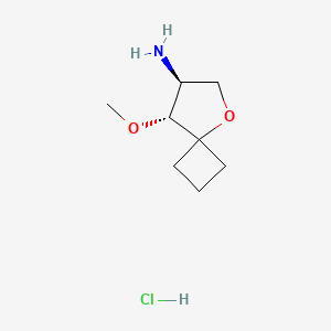 molecular formula C8H16ClNO2 B2943623 (7S,8R)-8-Methoxy-5-oxaspiro[3.4]octan-7-amine;hydrochloride CAS No. 2470279-80-0