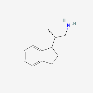 molecular formula C12H17N B2943626 (2S)-2-(2,3-Dihydro-1H-inden-1-yl)propan-1-amine CAS No. 2248216-12-6