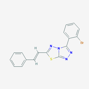 molecular formula C17H11BrN4S B294363 3-(2-Bromophenyl)-6-(2-phenylvinyl)[1,2,4]triazolo[3,4-b][1,3,4]thiadiazole 