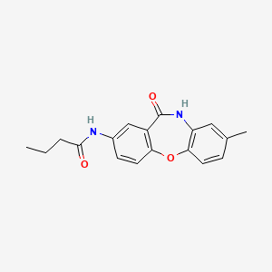 molecular formula C18H18N2O3 B2943631 N-(8-甲基-11-氧代-10,11-二氢二苯并[b,f][1,4]噁杂䓬-2-基)丁酰胺 CAS No. 922109-16-8