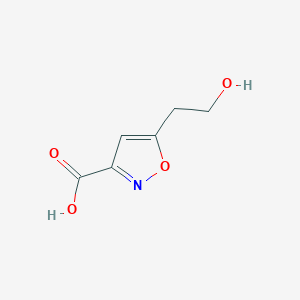 molecular formula C6H7NO4 B2943635 5-(2-Hydroxyethyl)isoxazole-3-carboxylic acid CAS No. 1782872-85-8