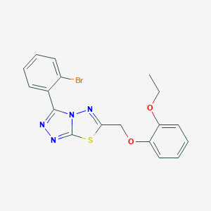 molecular formula C18H15BrN4O2S B294364 3-(2-Bromophenyl)-6-[(2-ethoxyphenoxy)methyl][1,2,4]triazolo[3,4-b][1,3,4]thiadiazole 