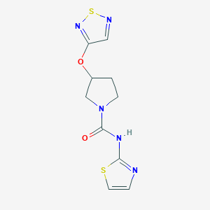 molecular formula C10H11N5O2S2 B2943641 3-(1,2,5-Thiadiazol-3-yloxy)-N-(1,3-thiazol-2-yl)pyrrolidine-1-carboxamide CAS No. 2380174-84-3