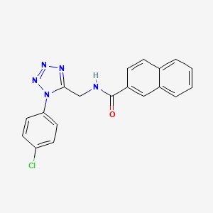 molecular formula C19H14ClN5O B2943643 N-((1-(4-chlorophenyl)-1H-tetrazol-5-yl)methyl)-2-naphthamide CAS No. 897615-36-0