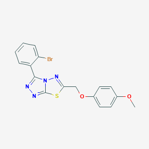 molecular formula C17H13BrN4O2S B294365 3-(2-Bromophenyl)-6-[(4-methoxyphenoxy)methyl][1,2,4]triazolo[3,4-b][1,3,4]thiadiazole 