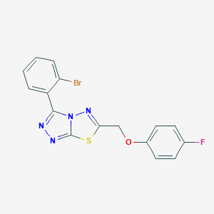 molecular formula C16H10BrFN4OS B294366 3-(2-Bromophenyl)-6-[(4-fluorophenoxy)methyl][1,2,4]triazolo[3,4-b][1,3,4]thiadiazole 