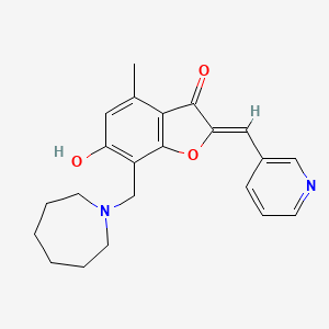 molecular formula C22H24N2O3 B2943662 (Z)-7-(azepan-1-ylmethyl)-6-hydroxy-4-methyl-2-(pyridin-3-ylmethylene)benzofuran-3(2H)-one CAS No. 904007-98-3