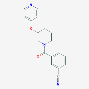 3-(3-(Pyridin-4-yloxy)piperidine-1-carbonyl)benzonitrile