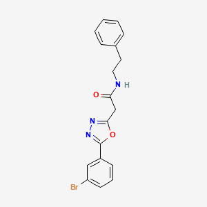 2-(5-(3-bromophenyl)-1,3,4-oxadiazol-2-yl)-N-phenethylacetamide