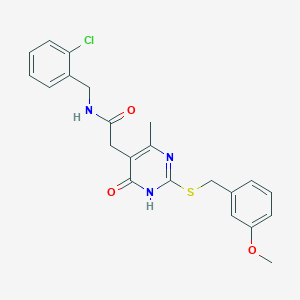 N-(2-chlorobenzyl)-2-(2-((3-methoxybenzyl)thio)-4-methyl-6-oxo-1,6-dihydropyrimidin-5-yl)acetamide