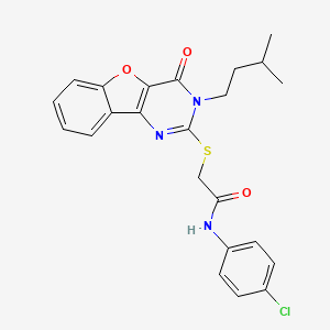 N-(4-chlorophenyl)-2-{[3-(3-methylbutyl)-4-oxo-3,4-dihydro[1]benzofuro[3,2-d]pyrimidin-2-yl]sulfanyl}acetamide