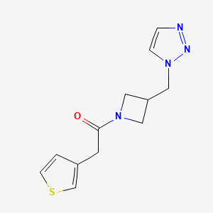 2-Thiophen-3-yl-1-[3-(triazol-1-ylmethyl)azetidin-1-yl]ethanone