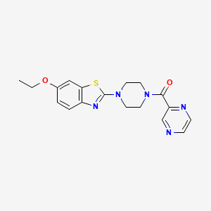 molecular formula C18H19N5O2S B2943679 (4-(6-Ethoxybenzo[d]thiazol-2-yl)piperazin-1-yl)(pyrazin-2-yl)methanone CAS No. 1171083-34-3