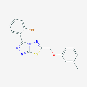 molecular formula C17H13BrN4OS B294368 3-(2-Bromophenyl)-6-[(3-methylphenoxy)methyl][1,2,4]triazolo[3,4-b][1,3,4]thiadiazole 