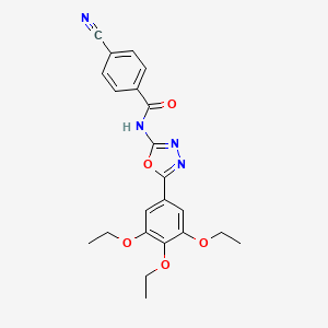 4-cyano-N-[5-(3,4,5-triethoxyphenyl)-1,3,4-oxadiazol-2-yl]benzamide
