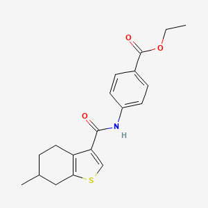 Ethyl 4-(6-methyl-4,5,6,7-tetrahydrobenzo[b]thiophene-3-carboxamido)benzoate
